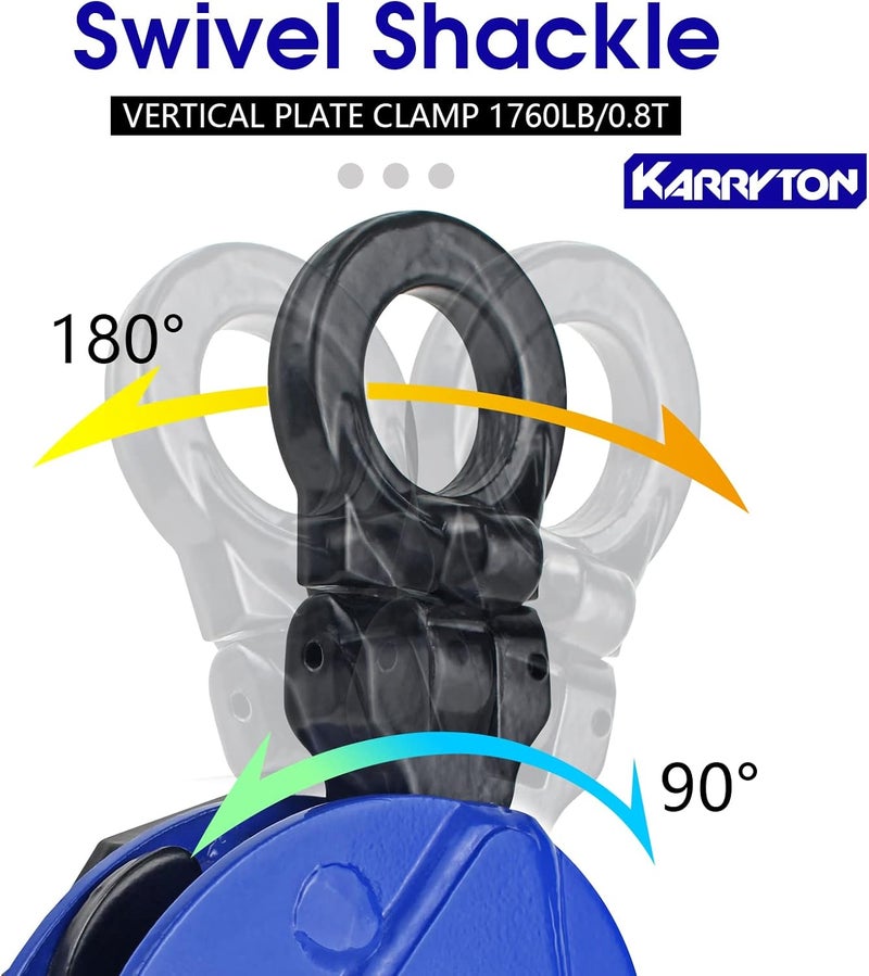 KARRYTON Vertical Plate Clamp, 1Ton/2200LB Working Load, Jaw Opening 0.8IN, Industrial Steel Plate Clamp for Lifting and Transporting - Image 5